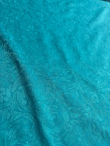 BIRMA 013 cotton stretch jacquard emerald roses