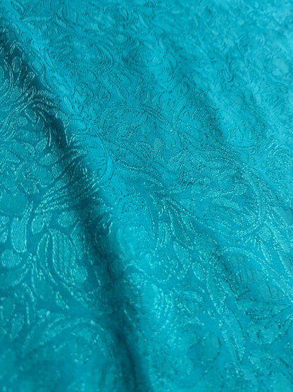 BIRMA 013 cotton stretch jacquard emerald roses