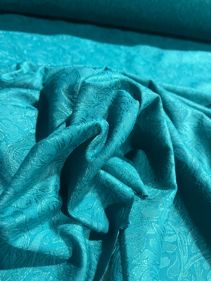 BIRMA 013 cotton stretch jacquard emerald roses