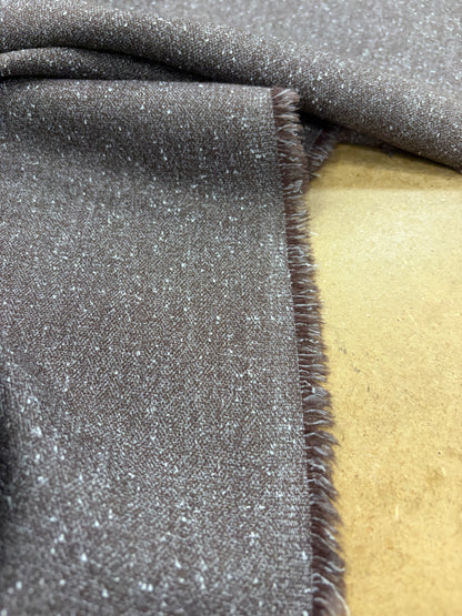 WALTHER 023 brown cotton stretch tweed suiting fabric