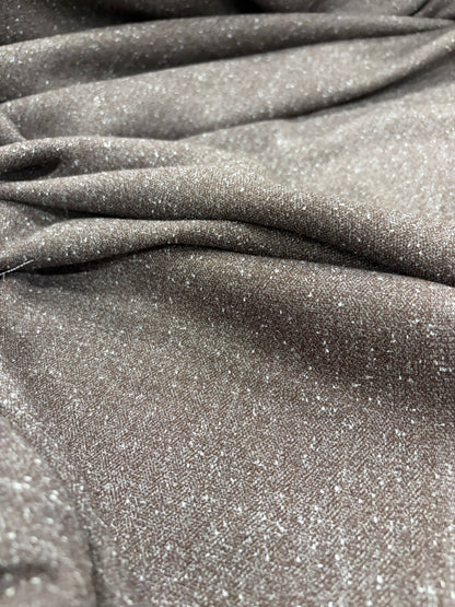 WALTHER 023 brown cotton stretch tweed suiting fabric