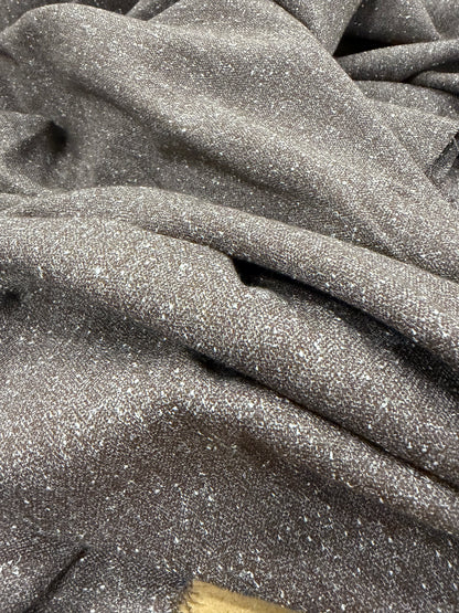 WALTHER 023 brown cotton stretch tweed suiting fabric