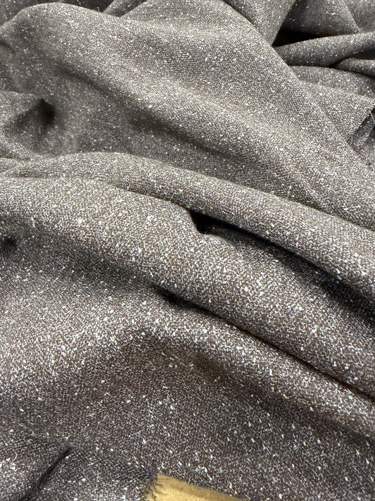 WALTHER 023 brown cotton stretch tweed suiting fabric