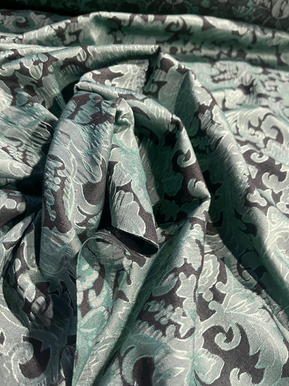 BIRMA 017 cotton stretch jacquard green wallpaper design