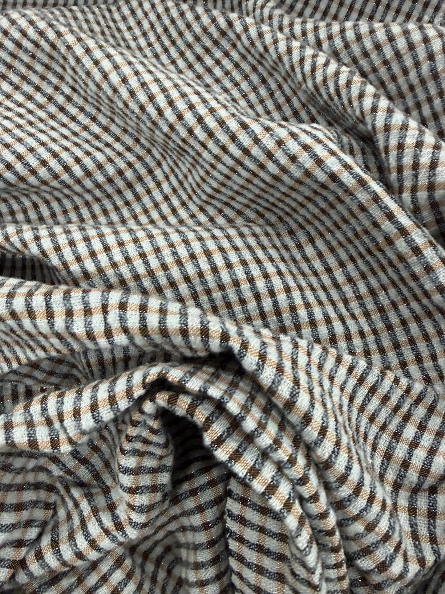 WALTHER 025 colourwoven cotton seersucker check
