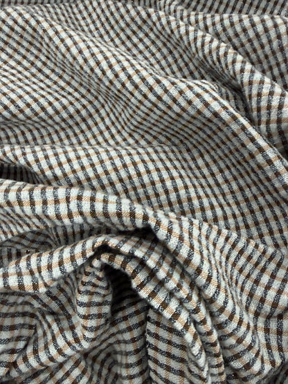 WALTHER 025 colourwoven cotton seersucker check