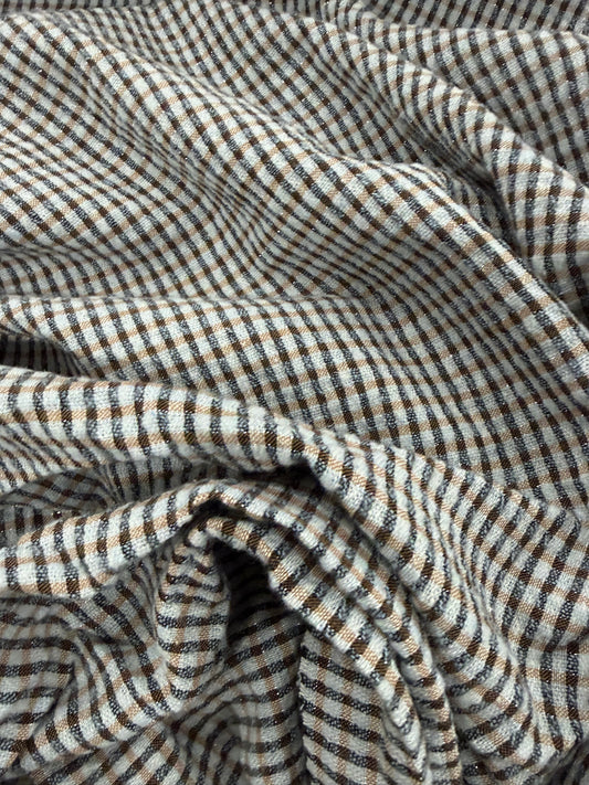 WALTHER 025 colourwoven cotton seersucker check
