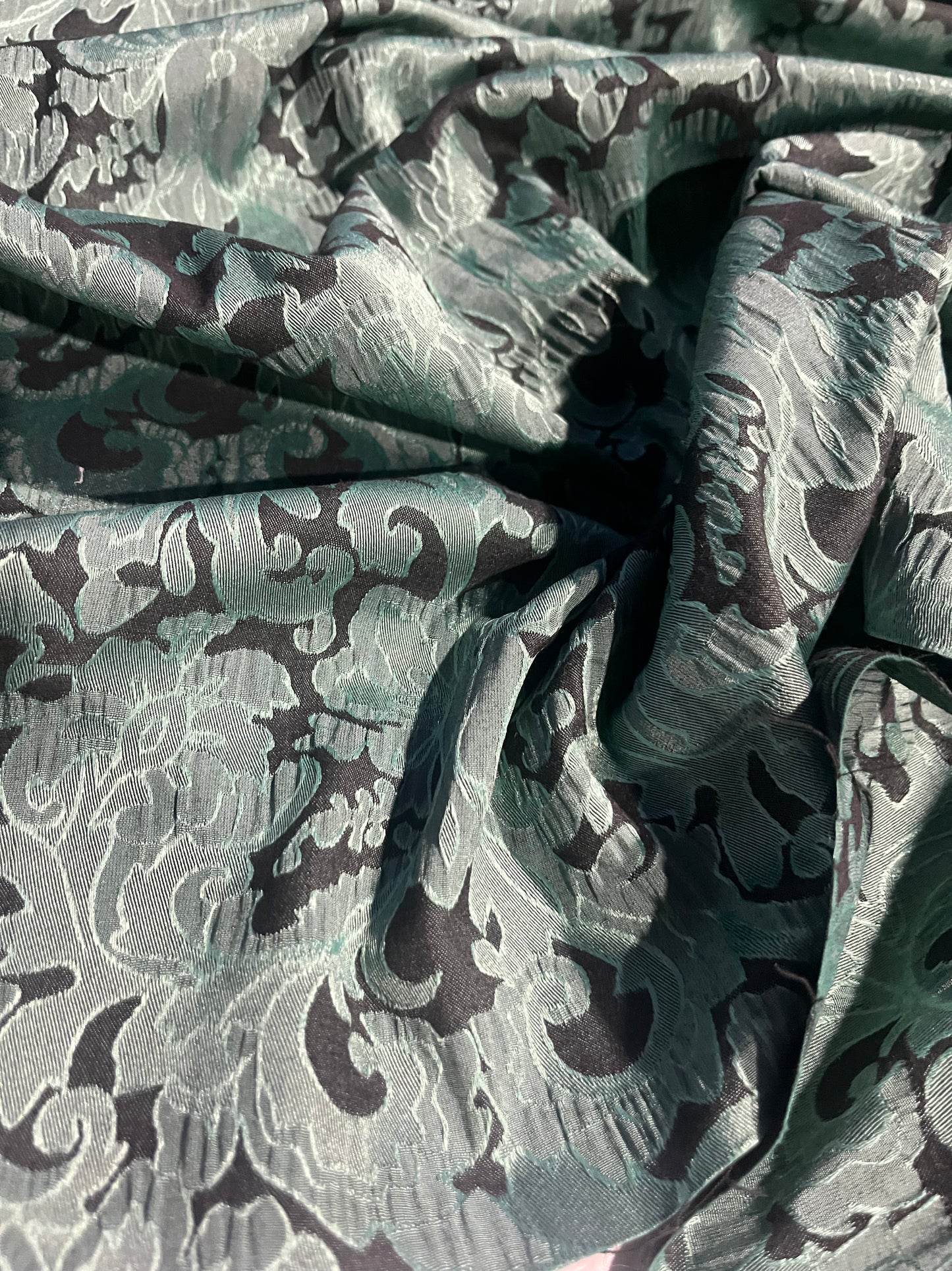 BIRMA 017 cotton stretch jacquard green wallpaper design