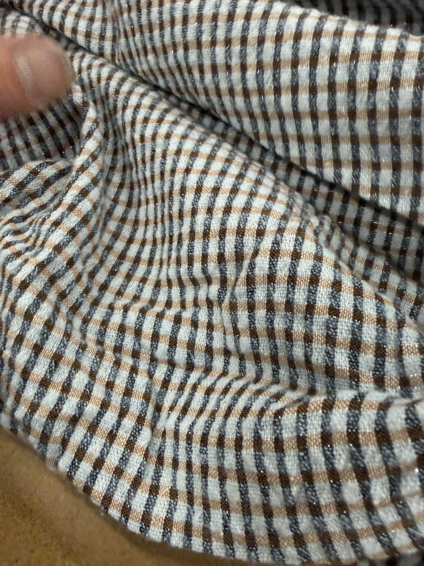 WALTHER 025 colourwoven cotton seersucker check
