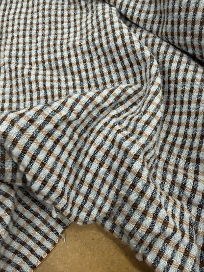 WALTHER 025 colourwoven cotton seersucker check