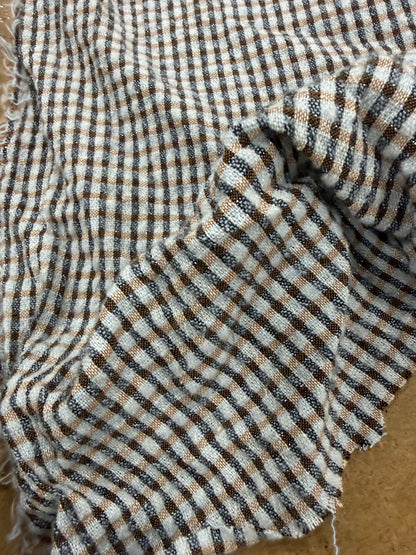 WALTHER 025 colourwoven cotton seersucker check