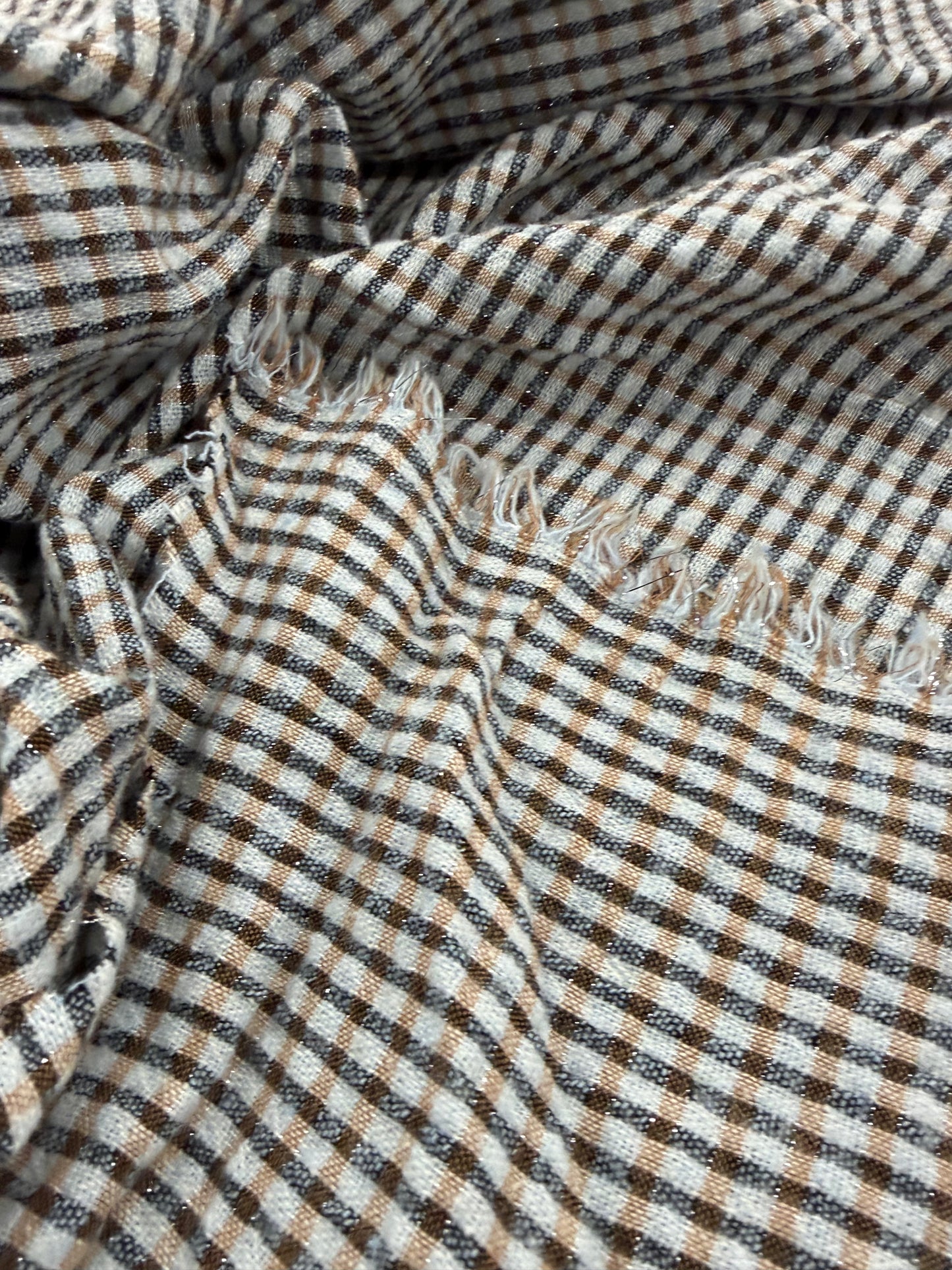 WALTHER 025 colourwoven cotton seersucker check