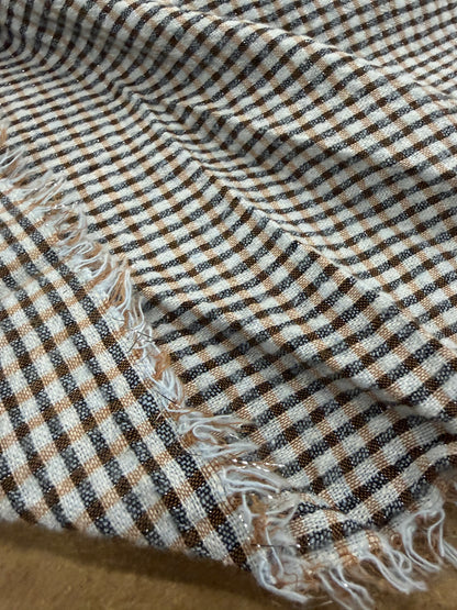 WALTHER 025 colourwoven cotton seersucker check