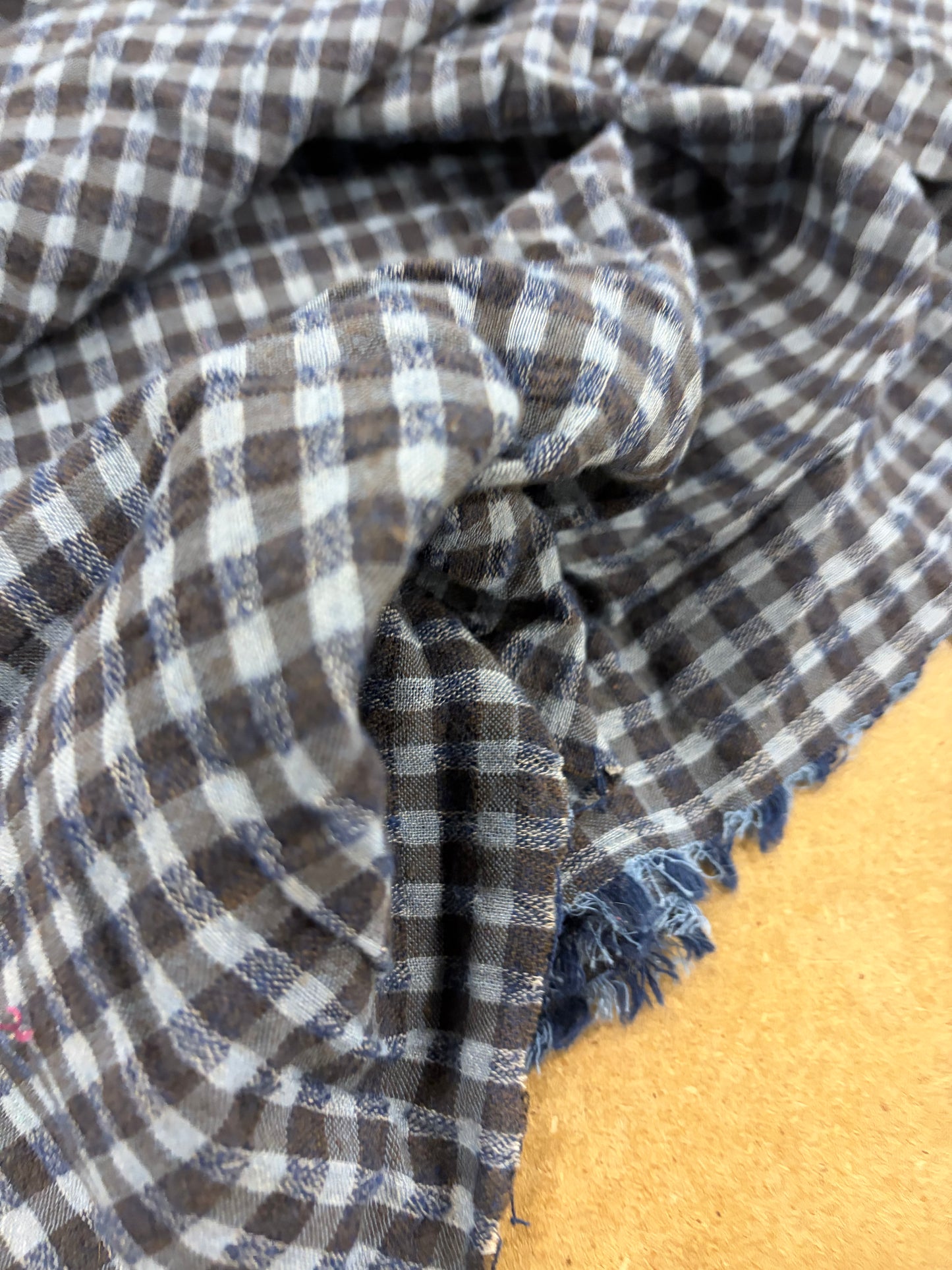WALTHER 026 colourwoven cotton seersucker check