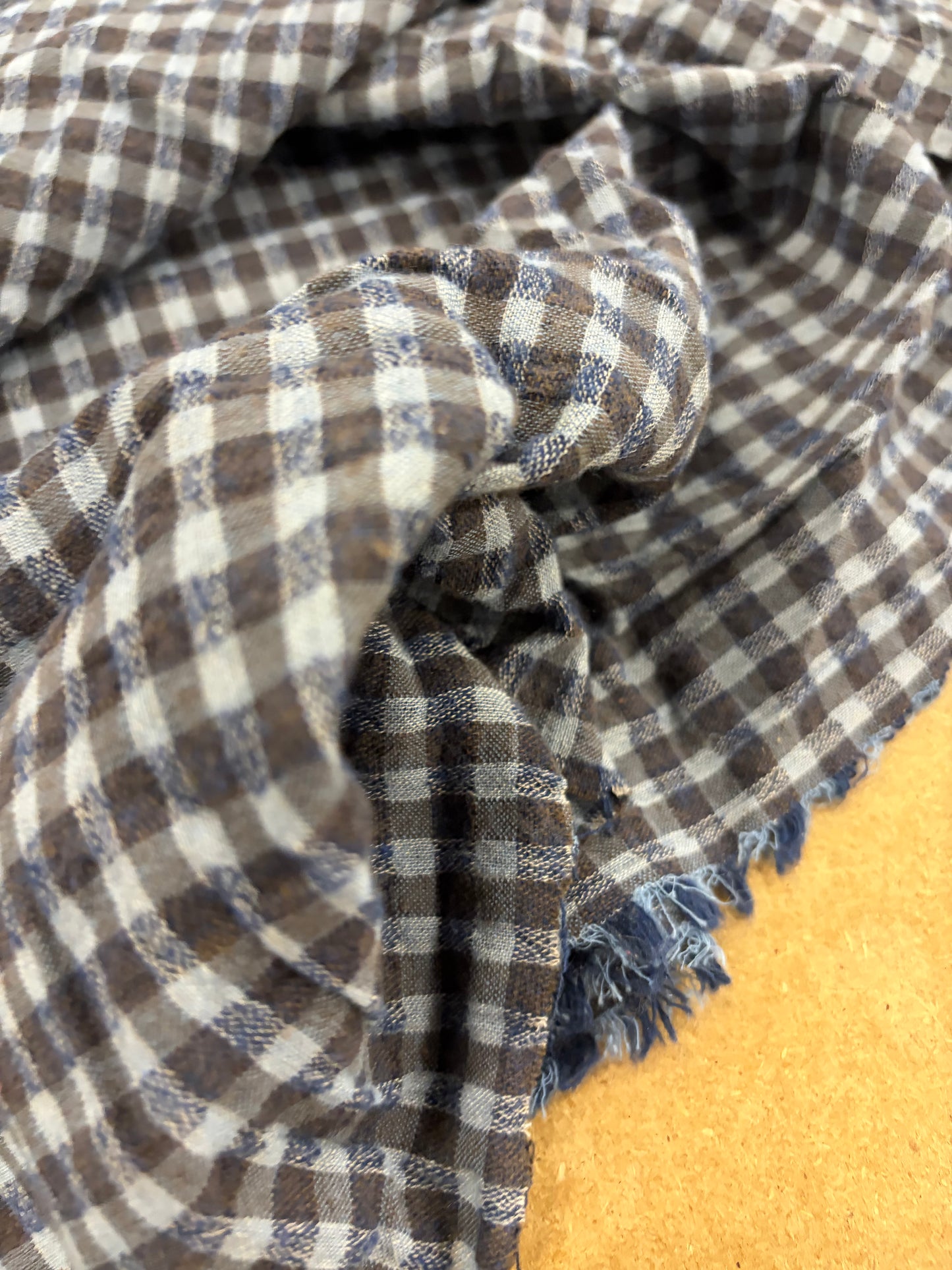 WALTHER 026 colourwoven cotton seersucker check