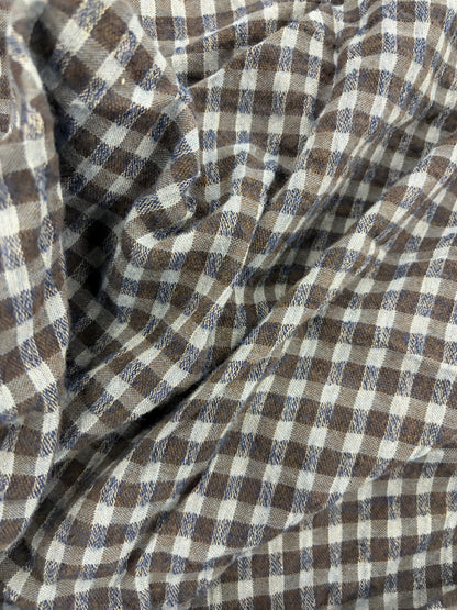 WALTHER 026 colourwoven cotton seersucker check
