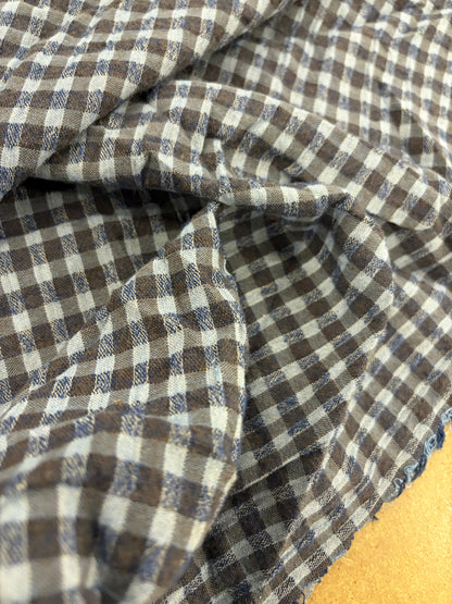 WALTHER 026 colourwoven cotton seersucker check