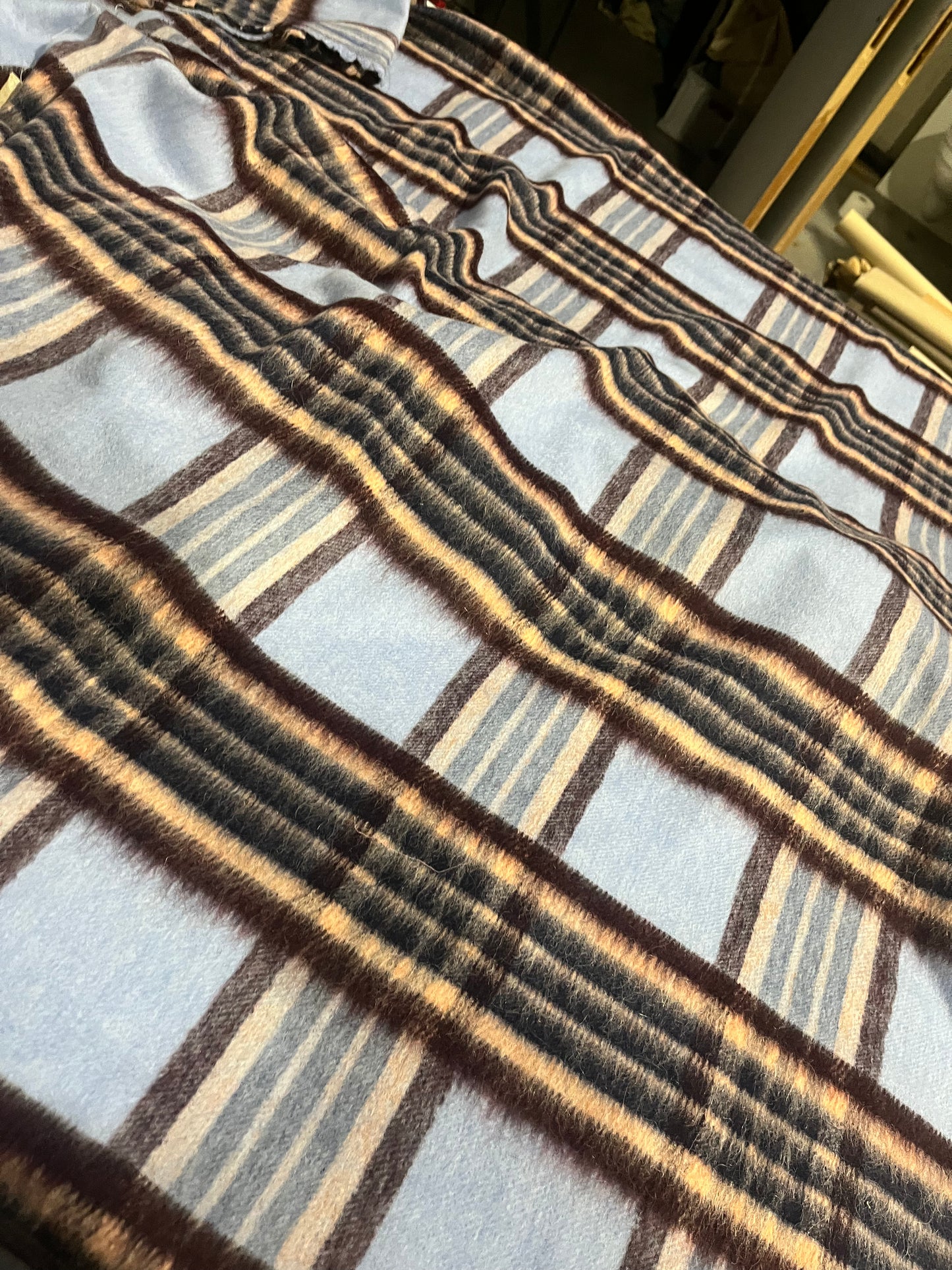 BIRMA 021  heavy wool check light blue