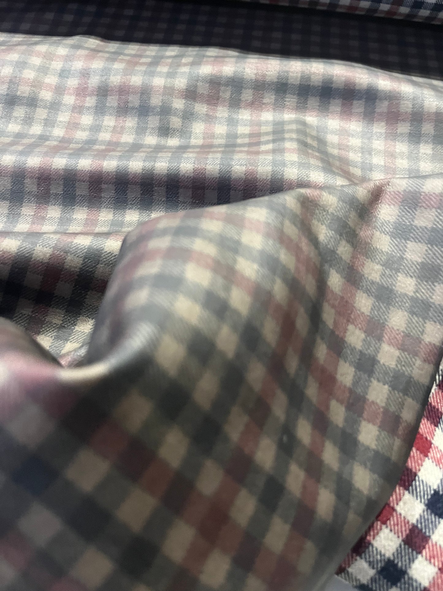 TOM 014 colourwoven woolen check for raincoats