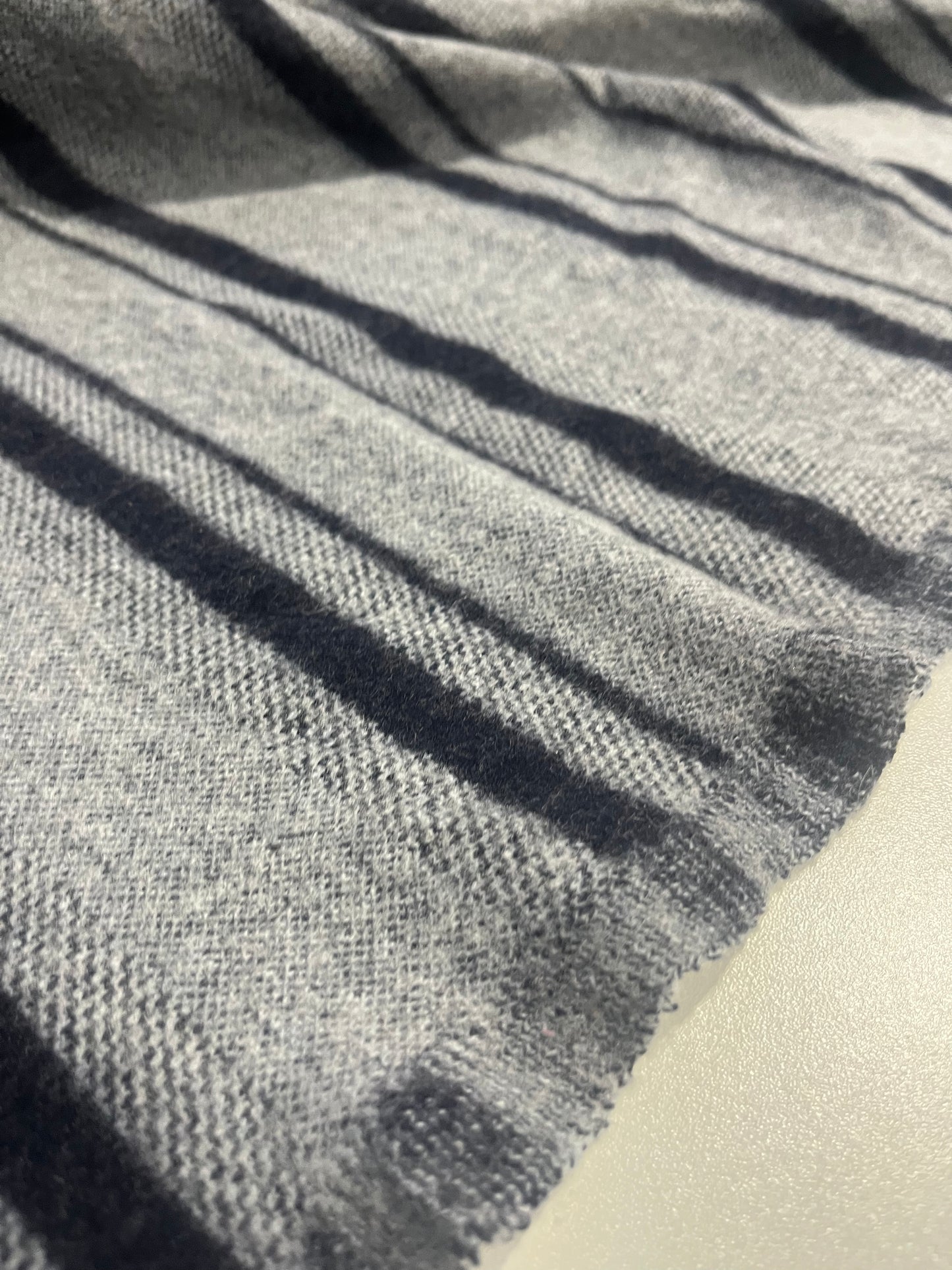 BIRMA 022 heavy wool stripes grey/navy