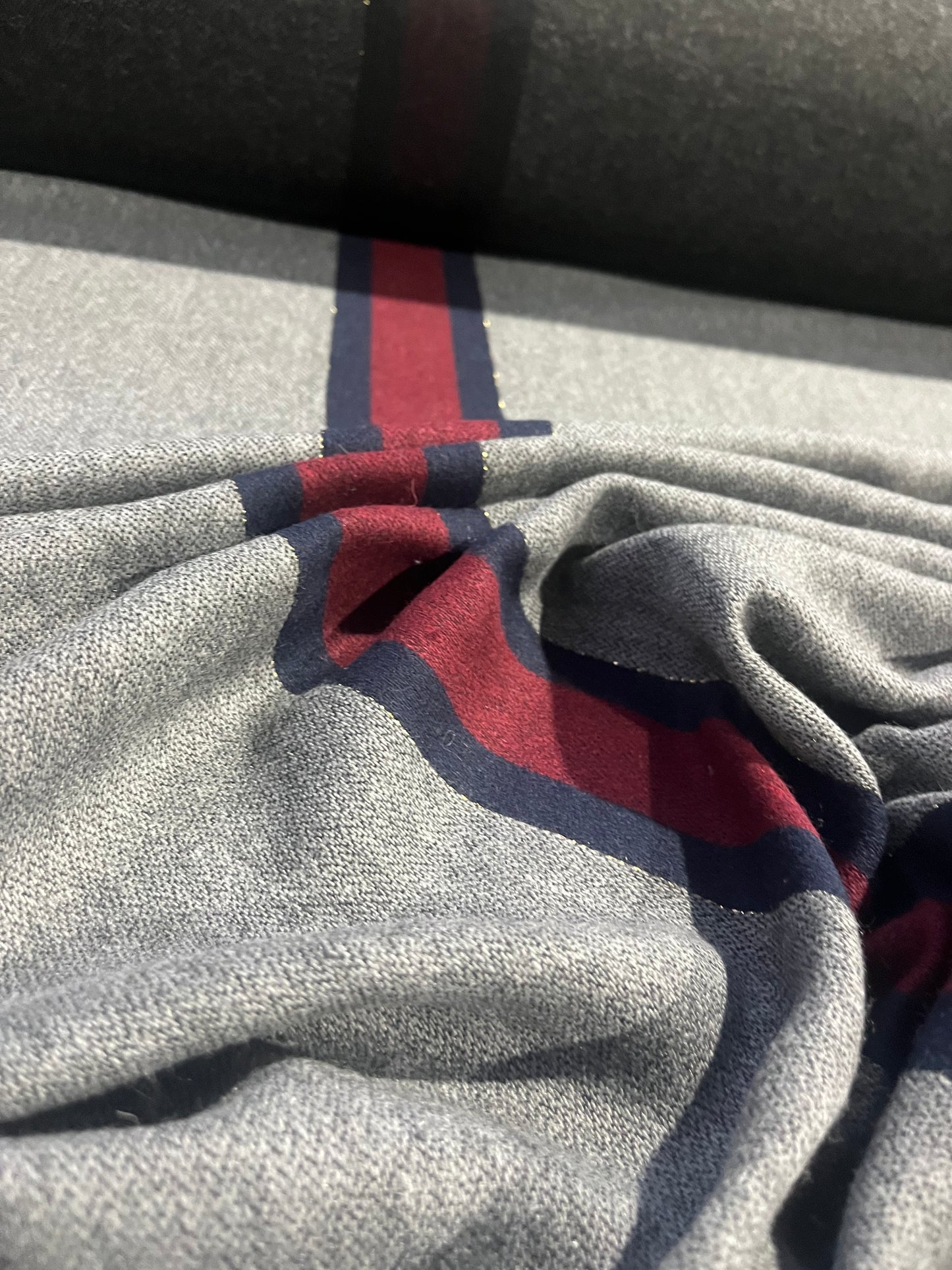 BIRMA 023 wool drape with stripes