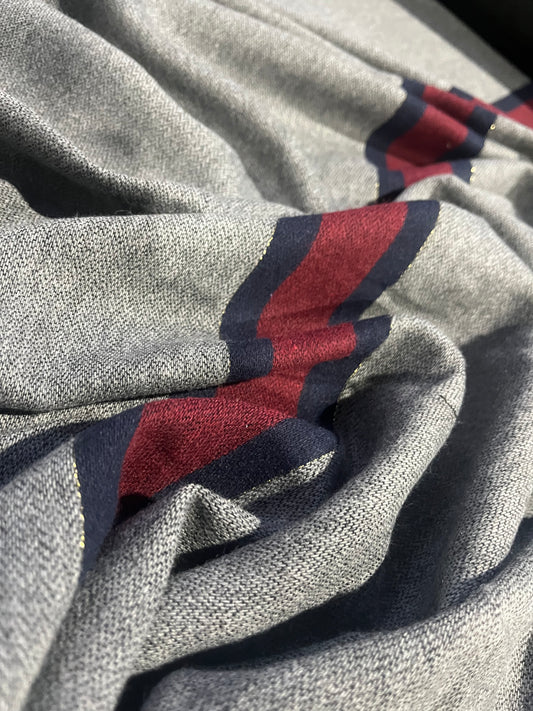 BIRMA 023 wool drape with stripes