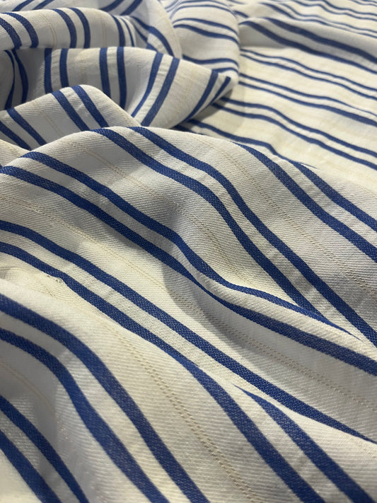 TOM 018 colourwoven cotton stripe cobalt