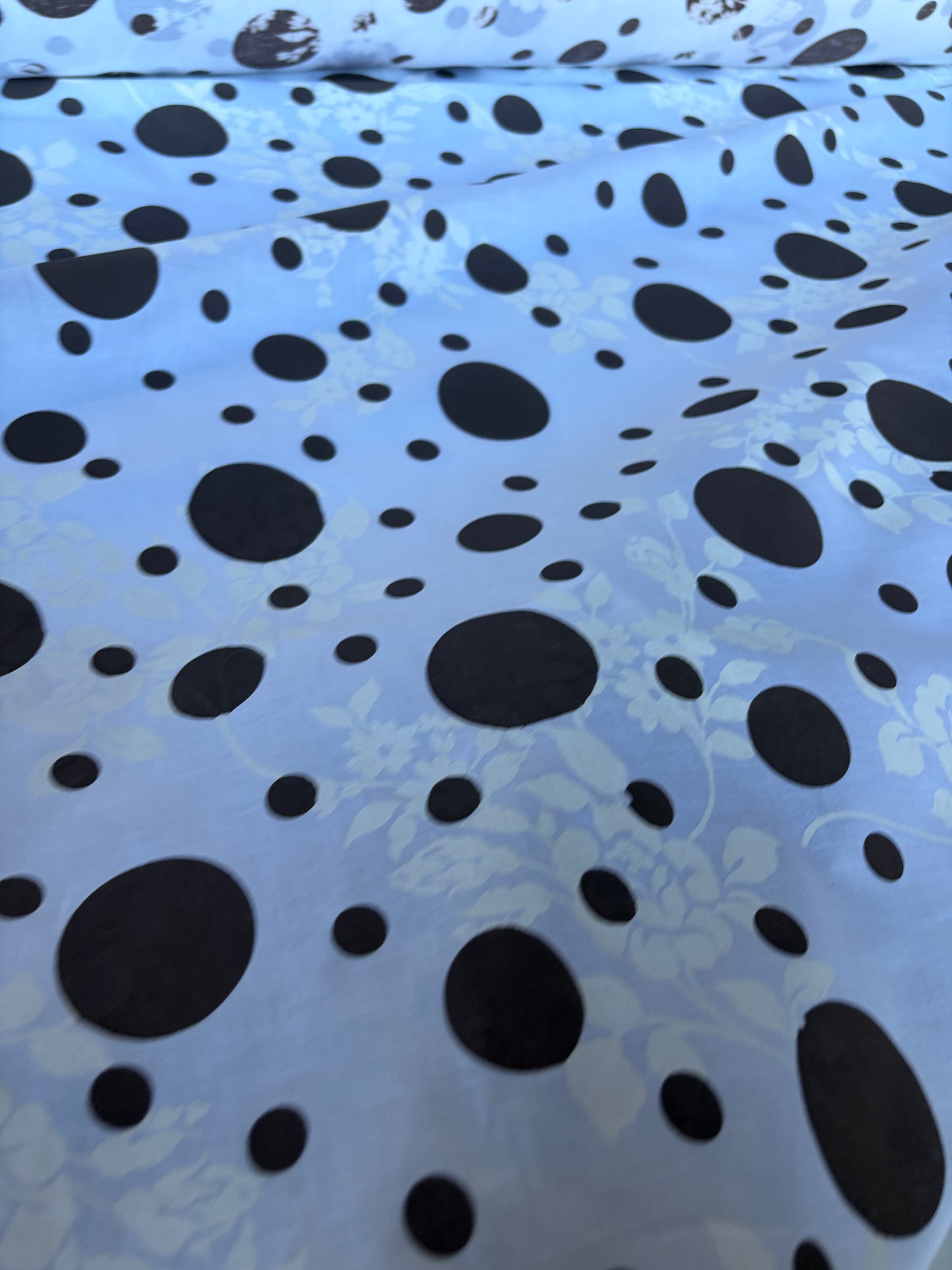 RALPH 035 brown/white dots and flowers cotton voile print