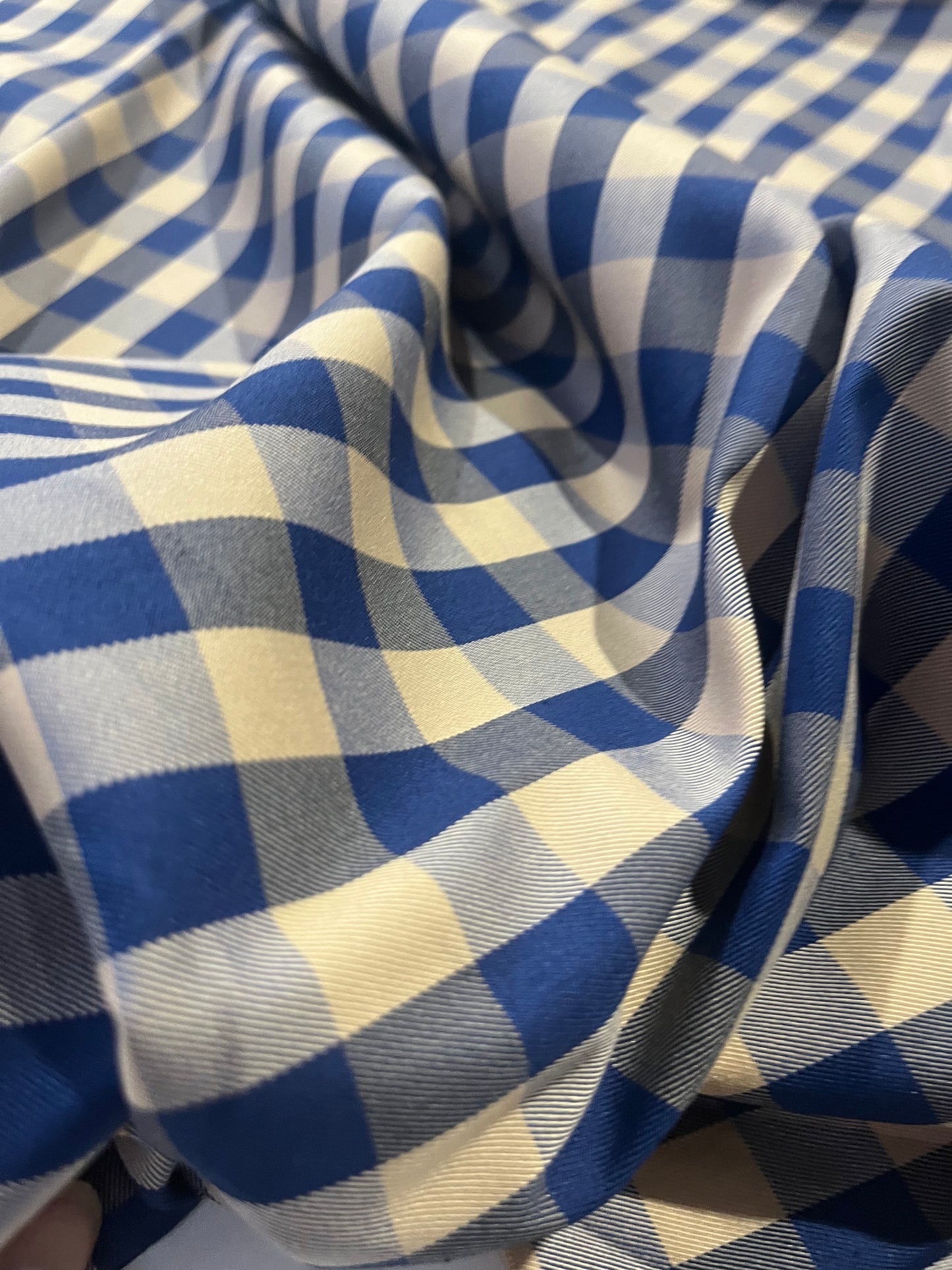 TOM 020 stretch check cobalt/sand