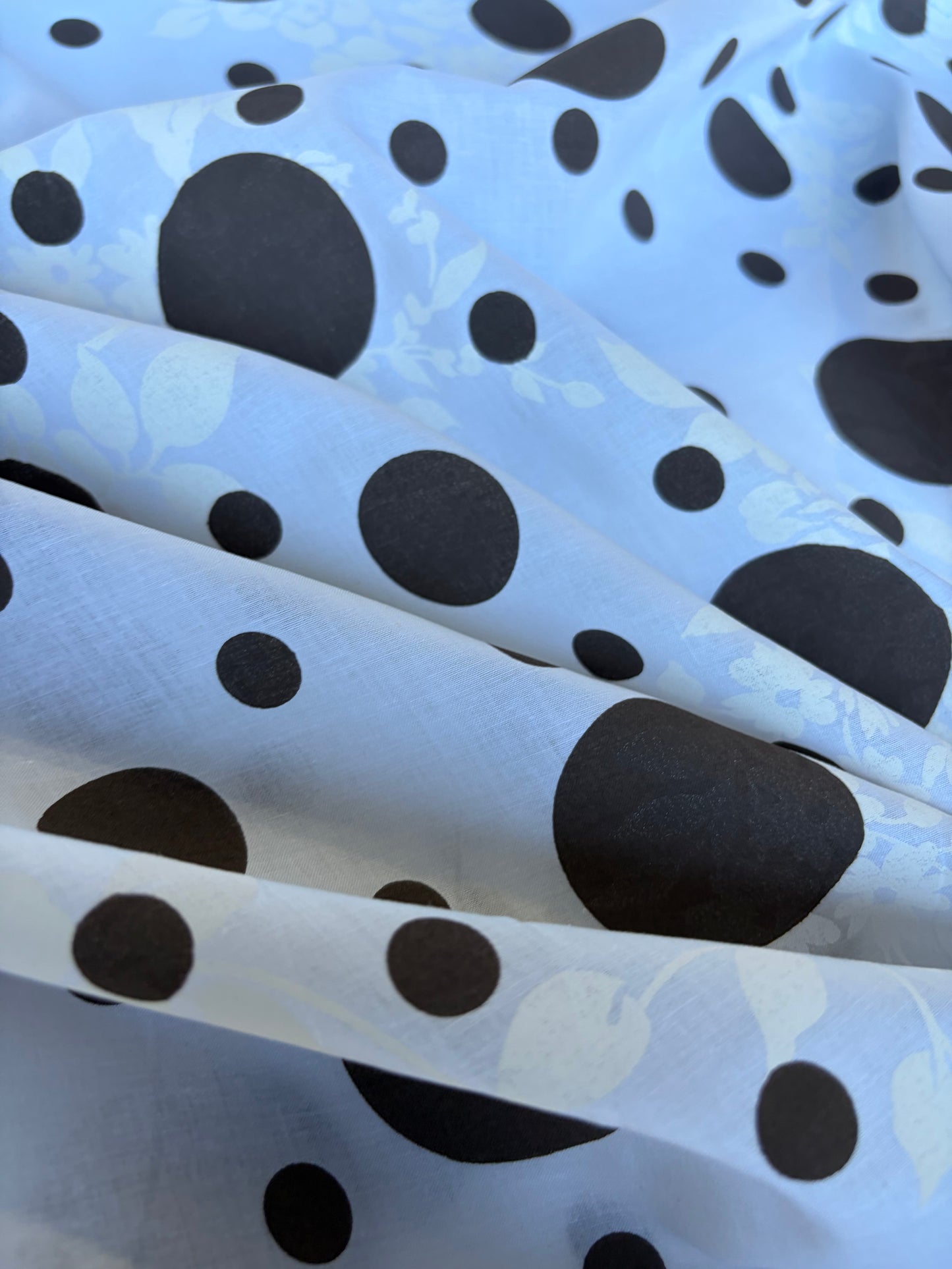 RALPH 035 brown/white dots and flowers cotton voile print