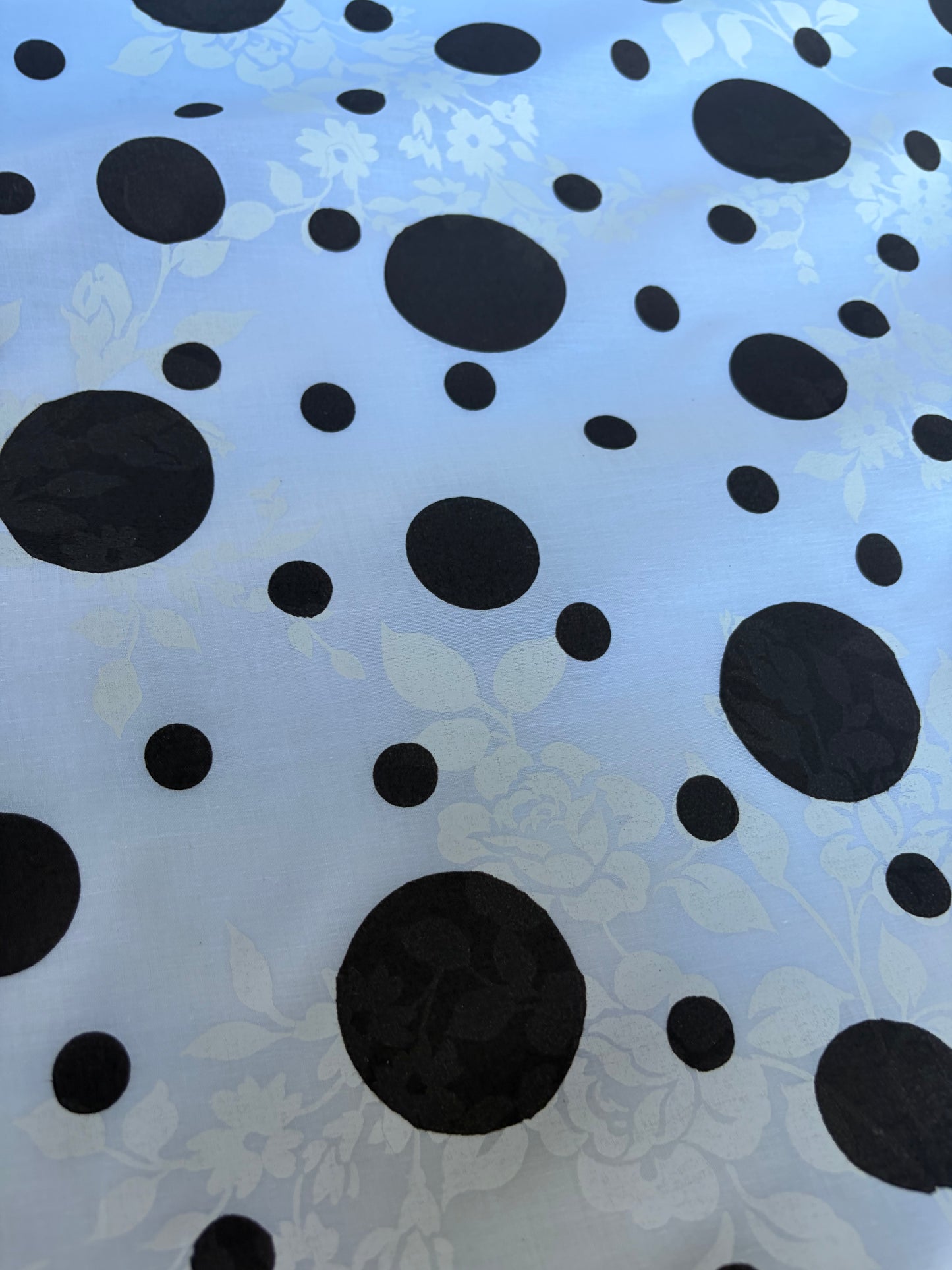 RALPH 035 brown/white dots and flowers cotton voile print