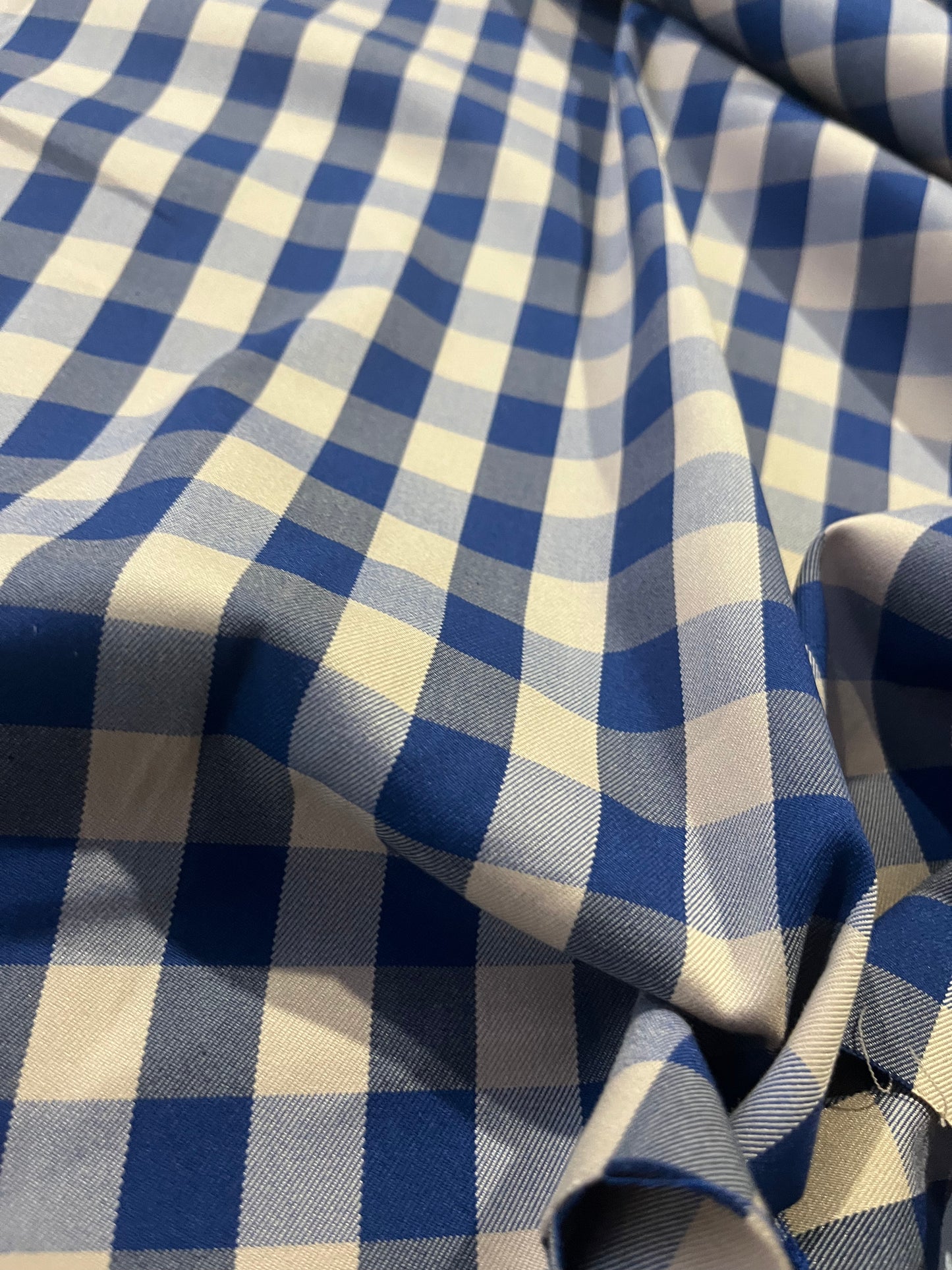 TOM 020 stretch check cobalt/sand