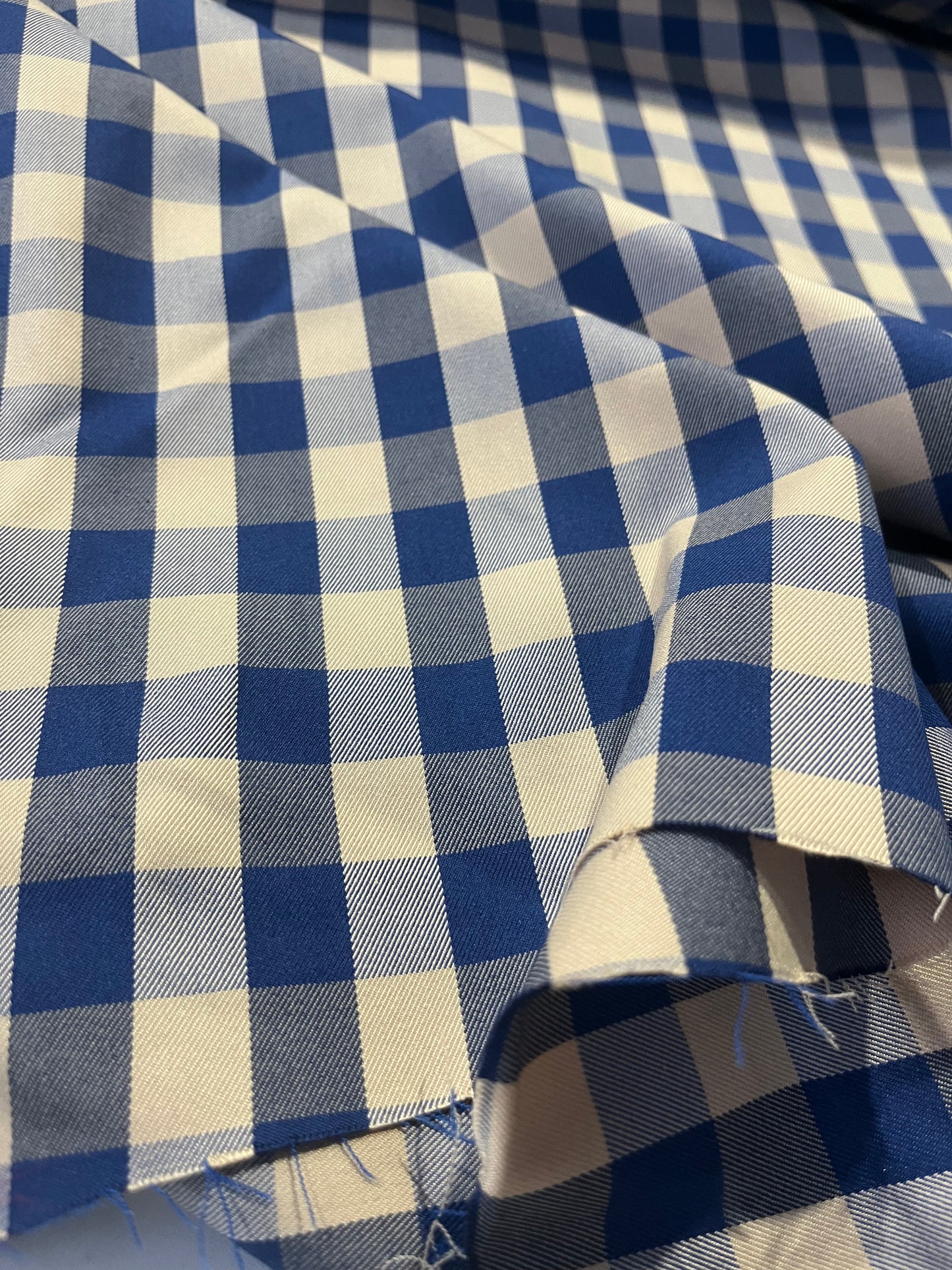 TOM 020 stretch check cobalt/sand