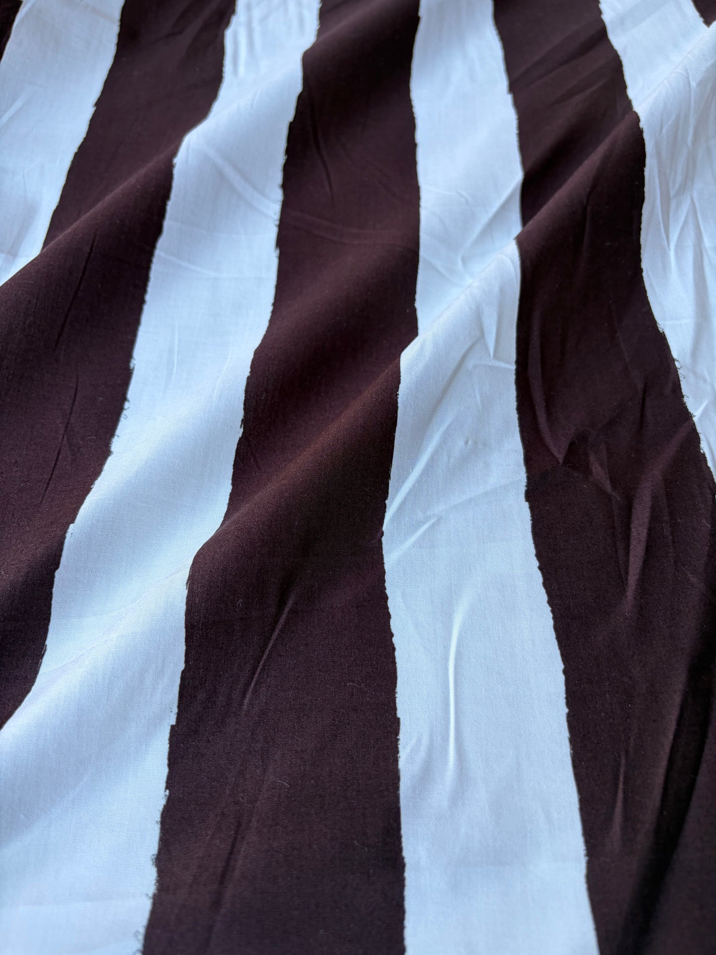 RALPH 036 brown/white painted stripes cotton poplin print