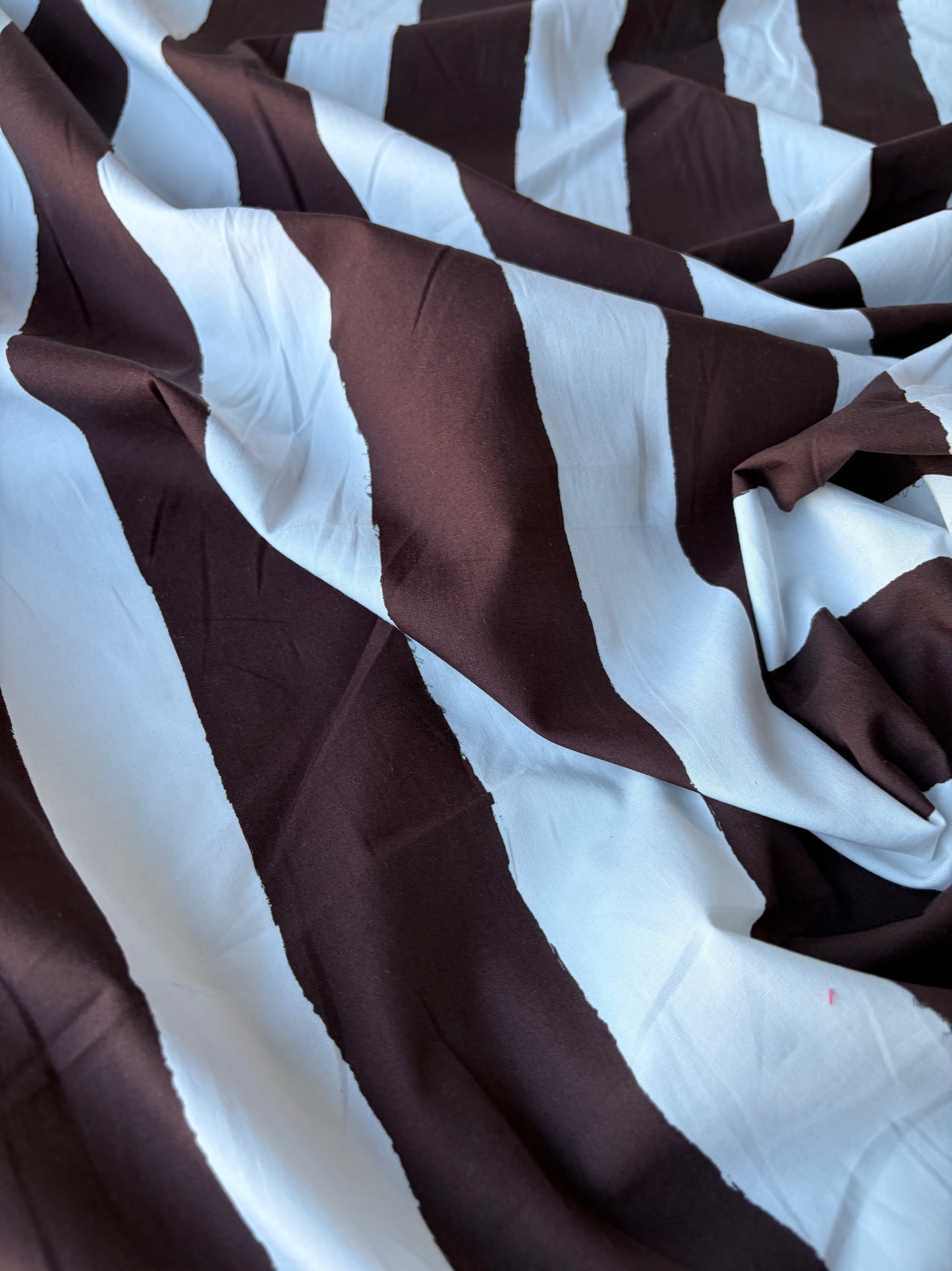 RALPH 036 brown/white painted stripes cotton poplin print