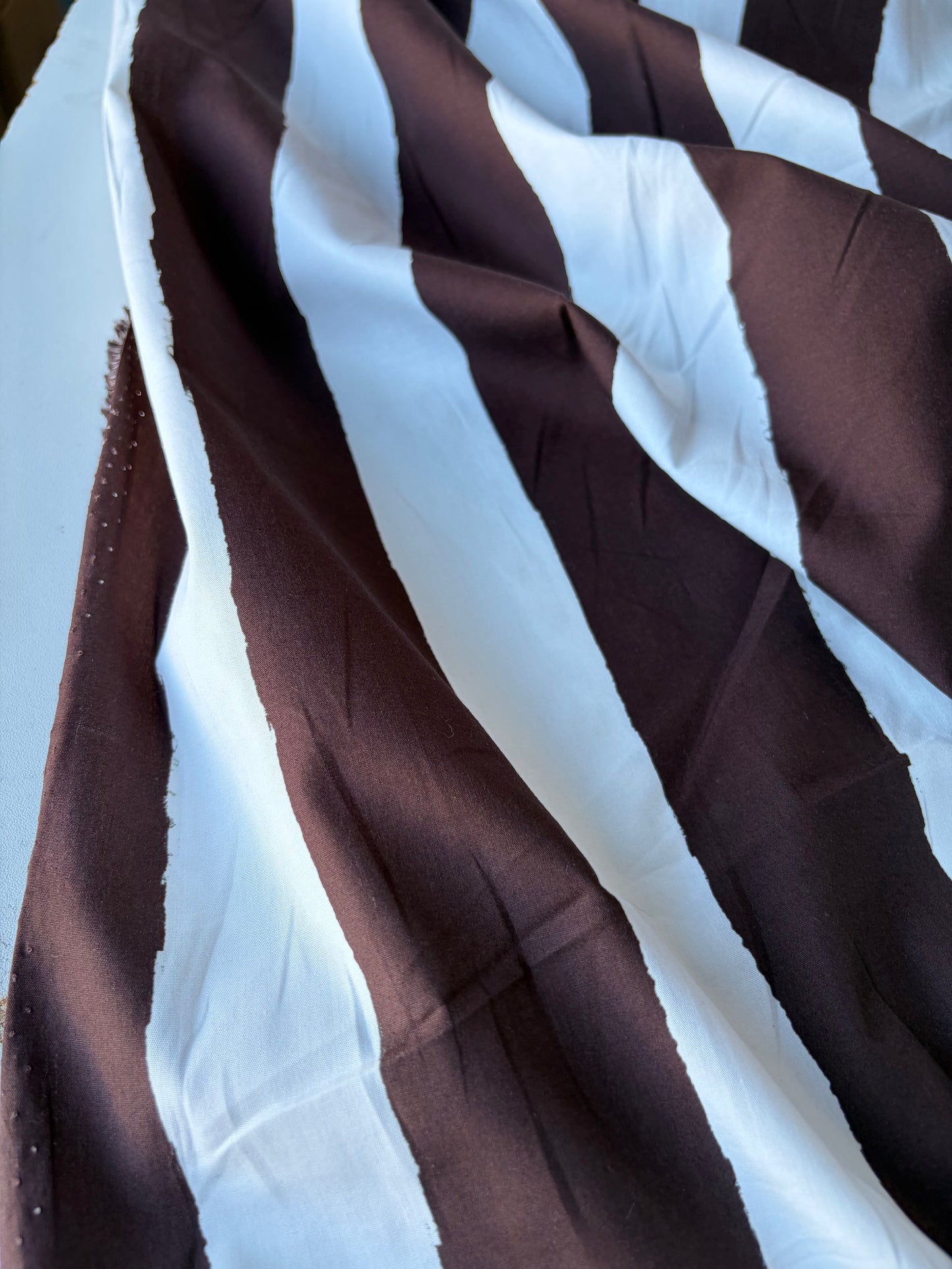 RALPH 036 brown/white painted stripes cotton poplin print