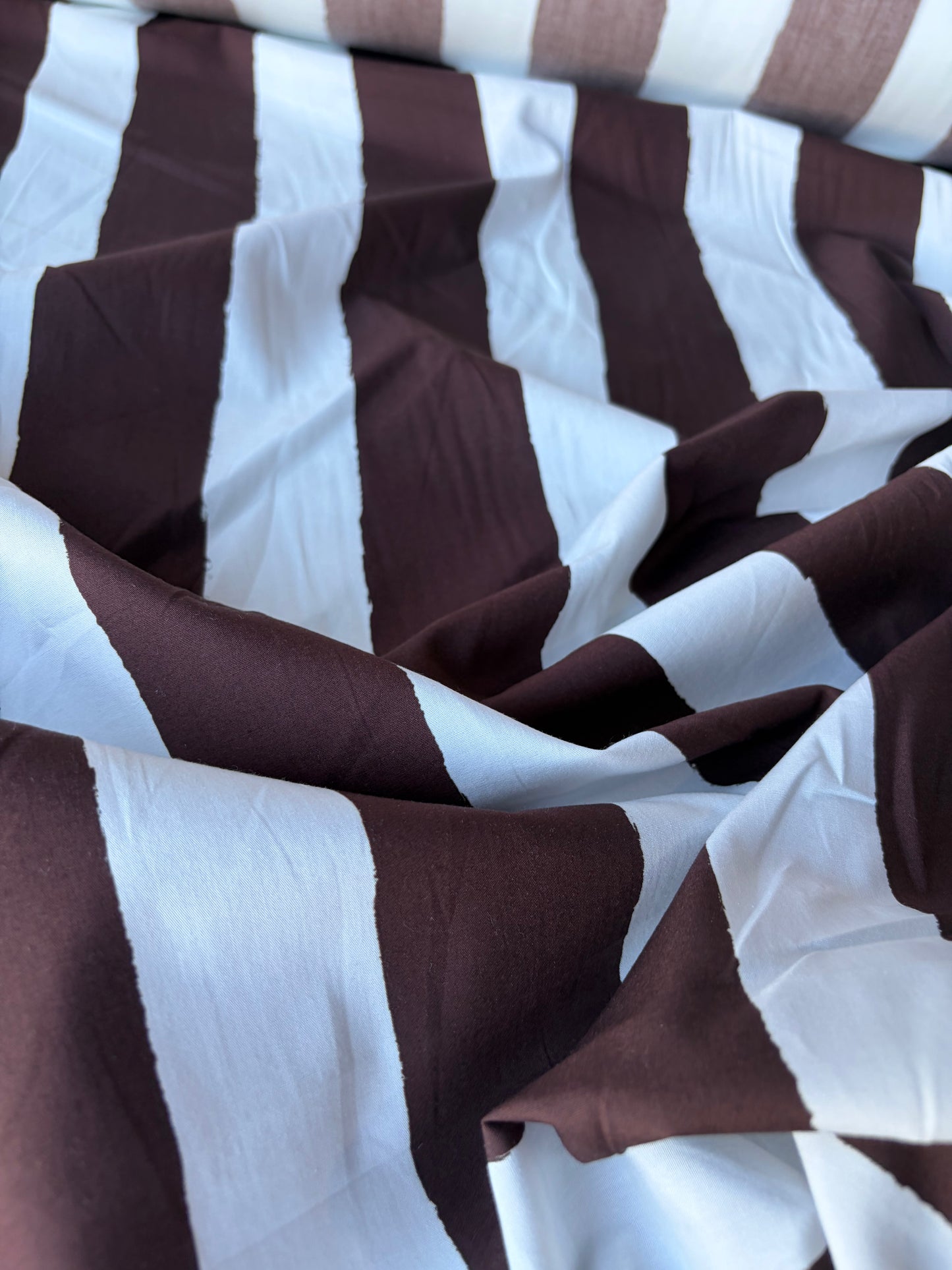 RALPH 036 brown/white painted stripes cotton poplin print