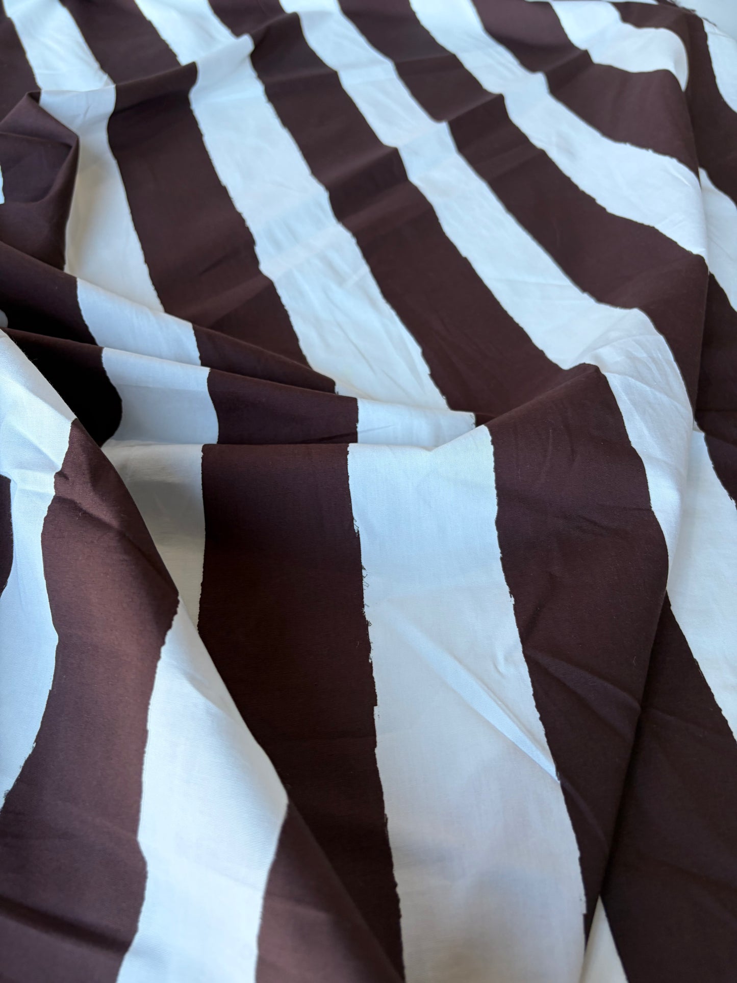 RALPH 036 brown/white painted stripes cotton poplin print
