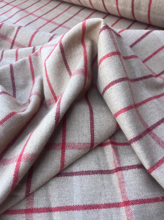 LOUIS 006 Wool check camel/red