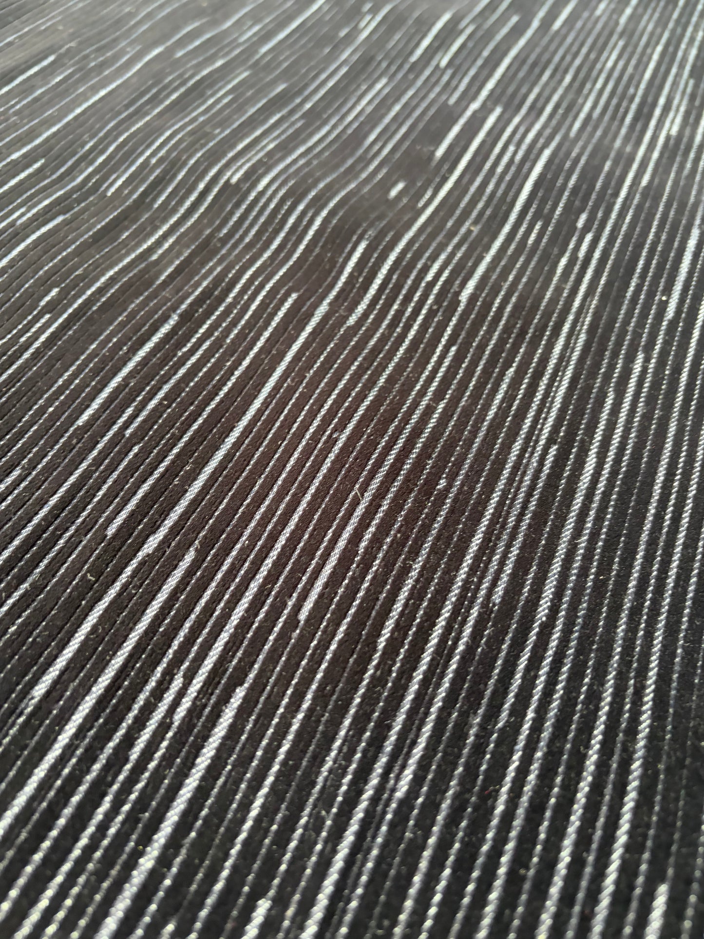 RALPH 040 black striped velvet denim