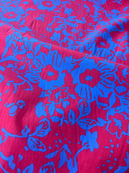 LOUIS 007 cotton with cobalt/red print