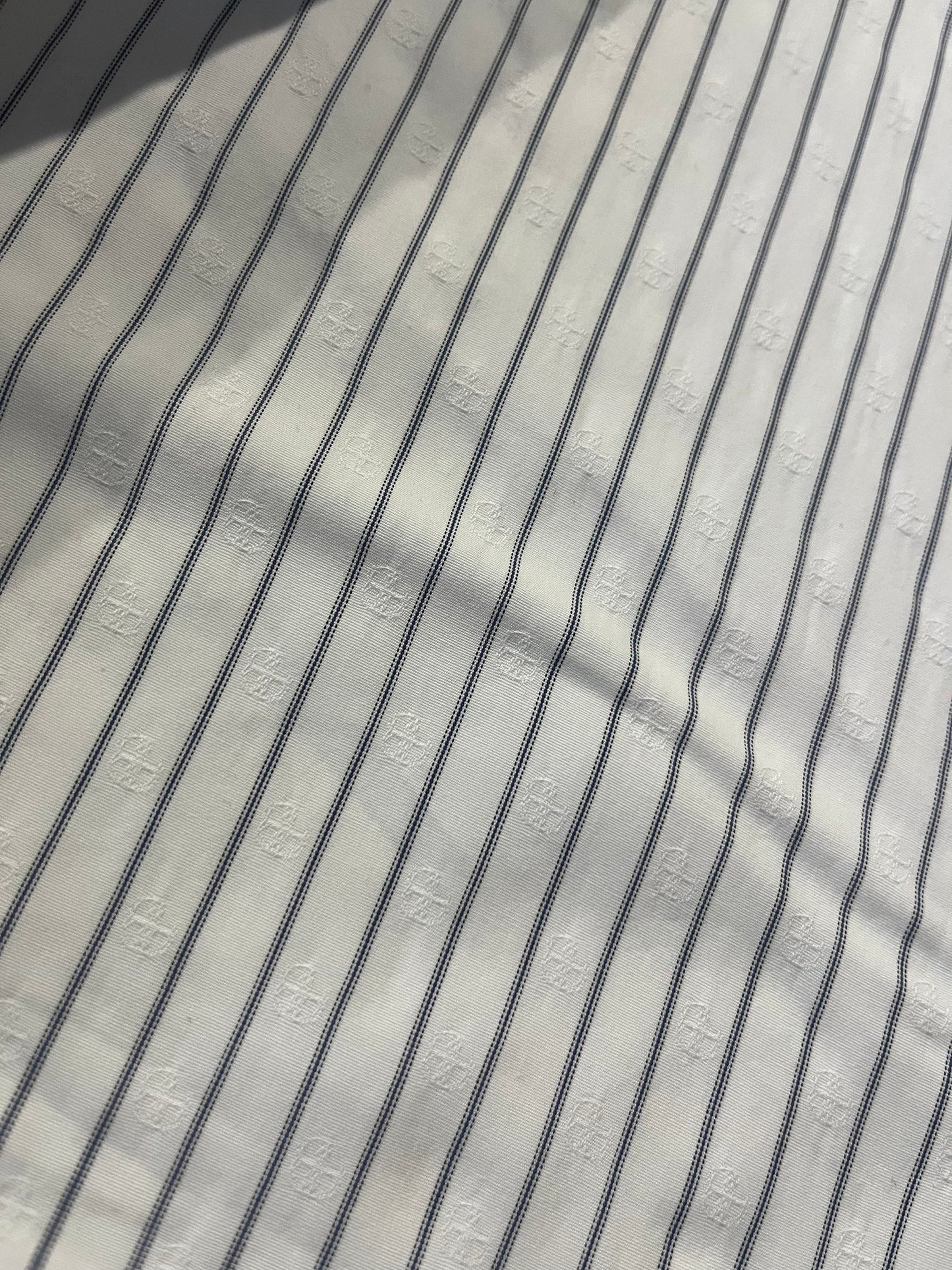 TOM 026 colourwoven cotton stripe with small jacquard