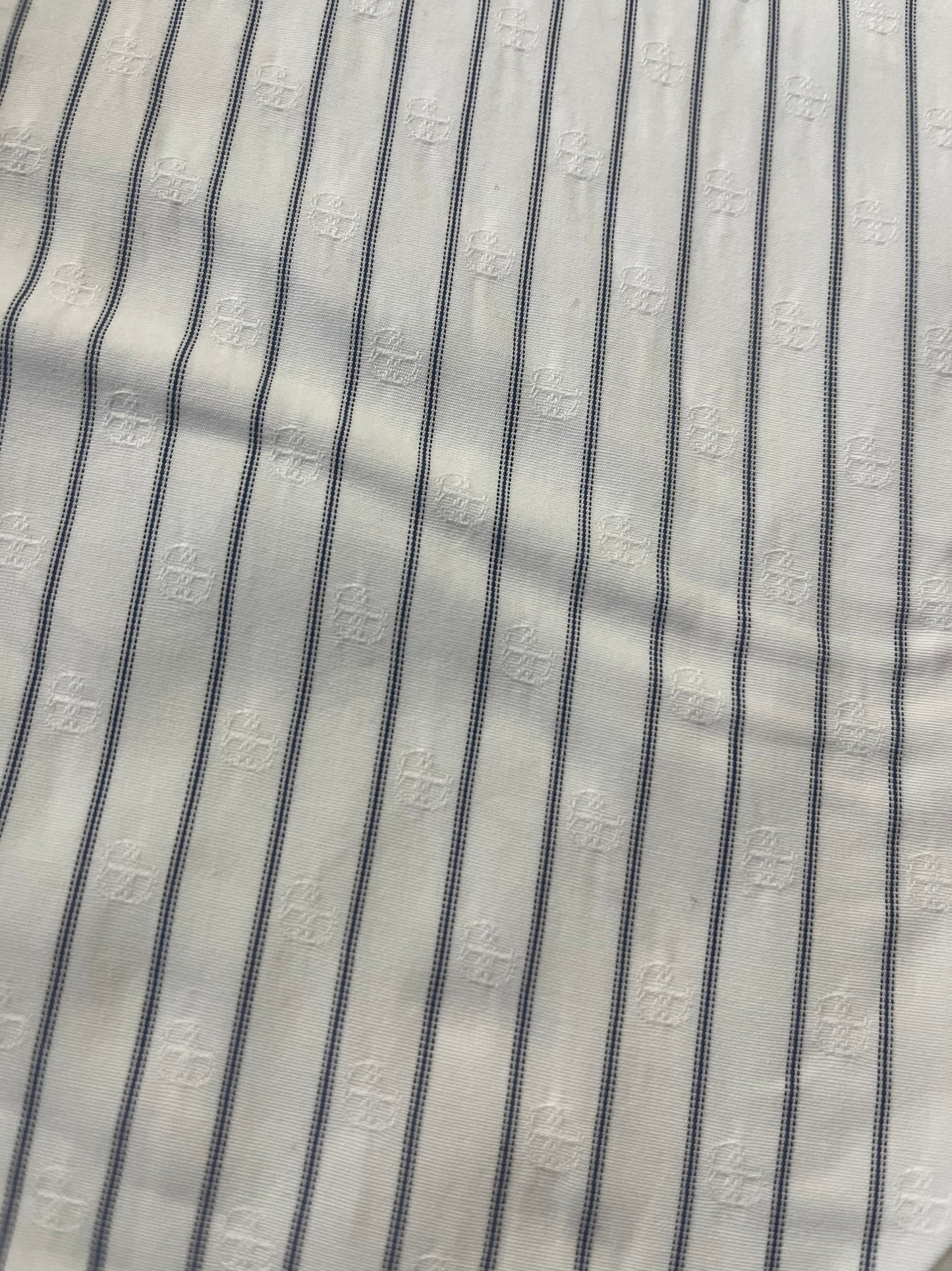 TOM 026 colourwoven cotton stripe with small jacquard