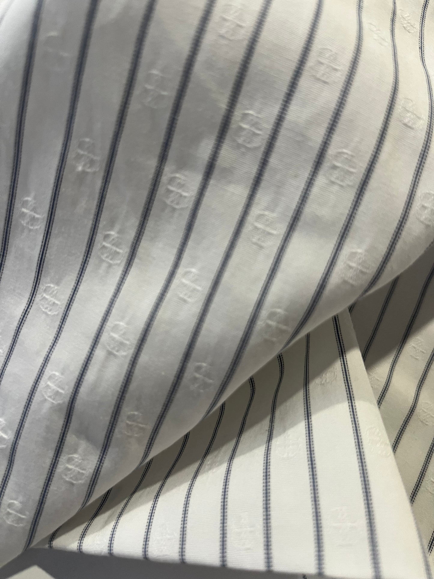 TOM 026 colourwoven cotton stripe with small jacquard