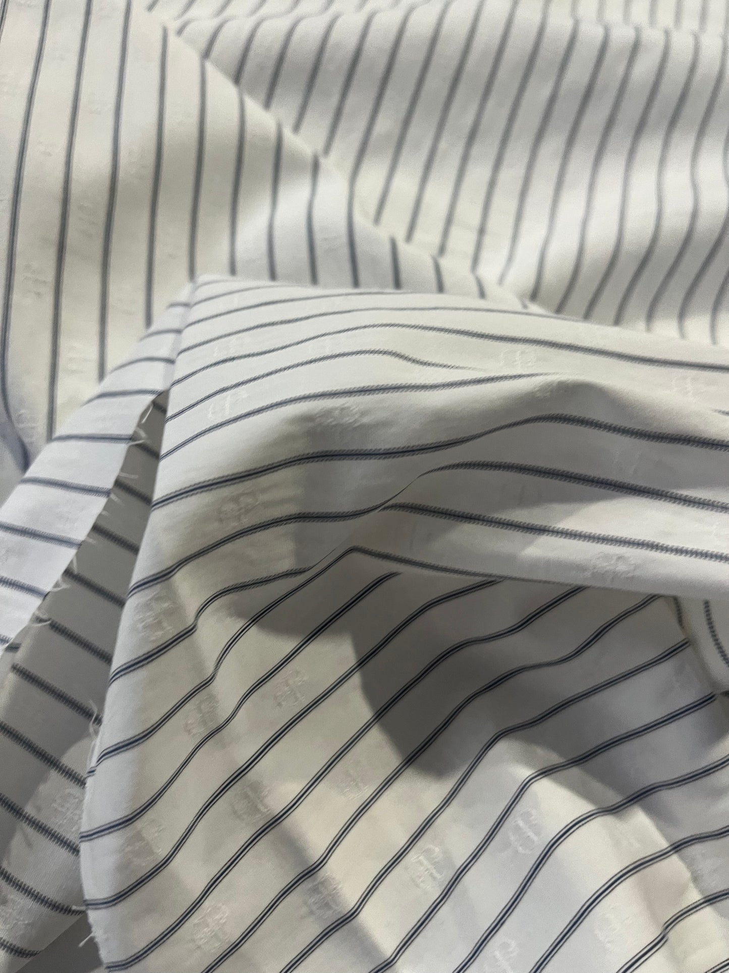 TOM 026 colourwoven cotton stripe with small jacquard