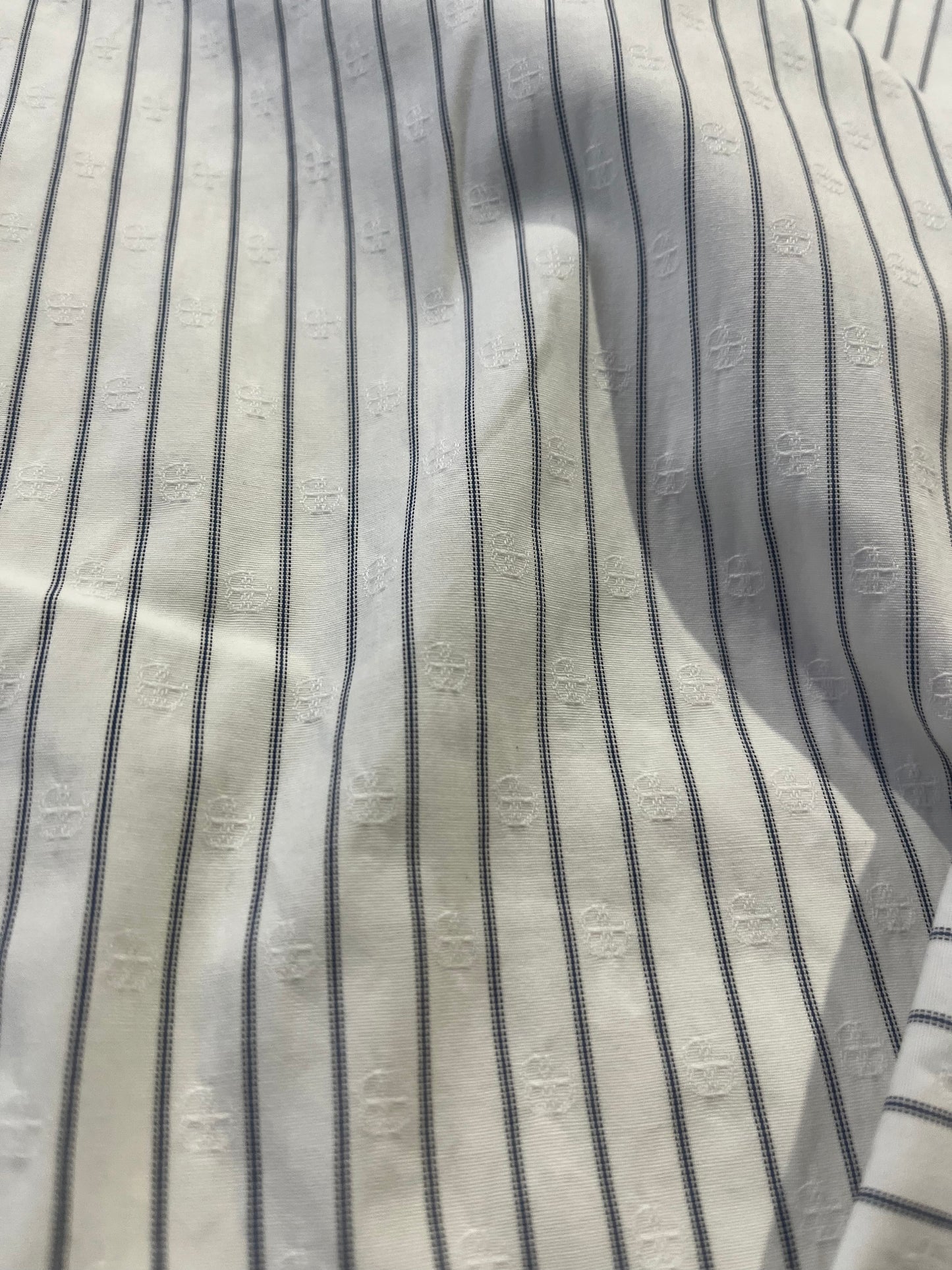 TOM 026 colourwoven cotton stripe with small jacquard