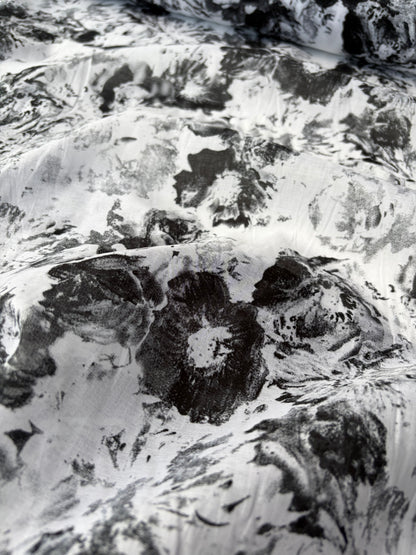 RALPH 041 black/white faded flowers cotton voile