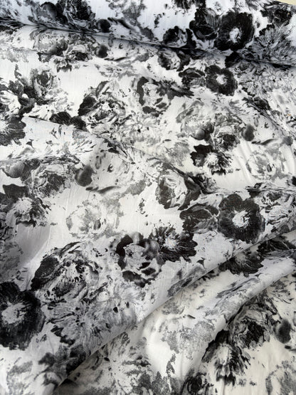 RALPH 041 black/white faded flowers cotton voile