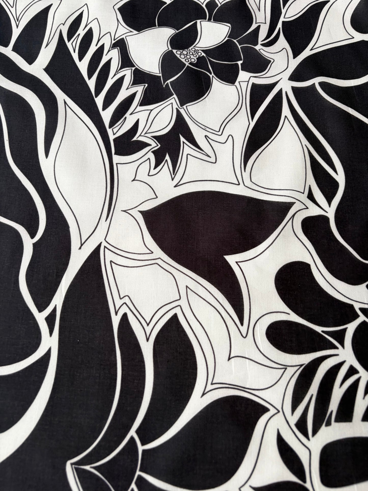 RALPH 042 black/white graphical flowerprint cotton voile