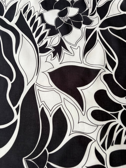 RALPH 042 black/white graphical flowerprint cotton voile